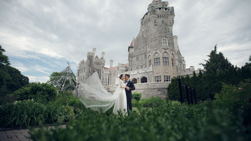 Newlyweds and castle