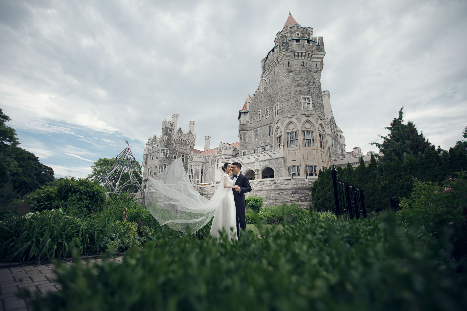 Newlyweds and castle